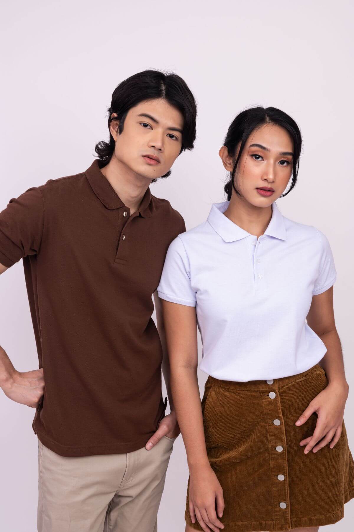 White Polo Shirt with Mini Skirt